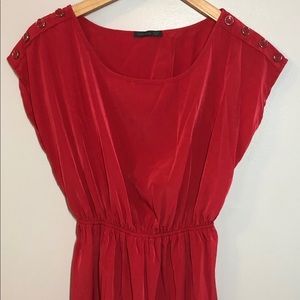 Cherry Red Cinch Waste Dress
